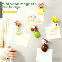 Lovely Mini Vase Fridge Magnets, 8-Piece Set -Nordic-Chinese Fusion Design, DIY CreativeHome Decor, Shatterproof Resin, Great Gift forGirlfriend, Best Friend, Mom (Kitchen, Office,Room)