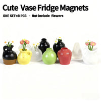 Lovely Mini Vase Fridge Magnets, 8-Piece Set -Nordic-Chinese Fusion Design, DIY CreativeHome Decor, Shatterproof Resin, Great Gift forGirlfriend, Best Friend, Mom (Kitchen, Office,Room)