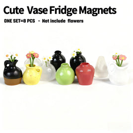 Lovely Mini Vase Fridge Magnets, 8-Piece Set -Nordic-Chinese Fusion Design, DIY CreativeHome Decor, Shatterproof Resin, Great Gift forGirlfriend, Best Friend, Mom (Kitchen, Office,Room)